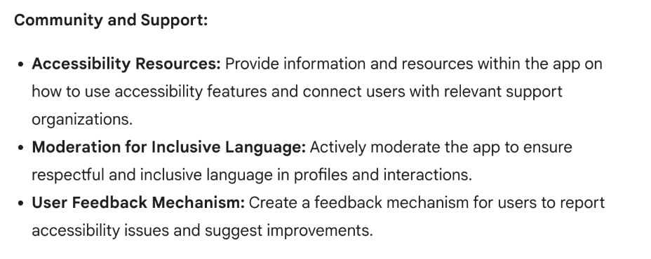 Screenshot of Bard/Gemini AI responding to inclusive design request