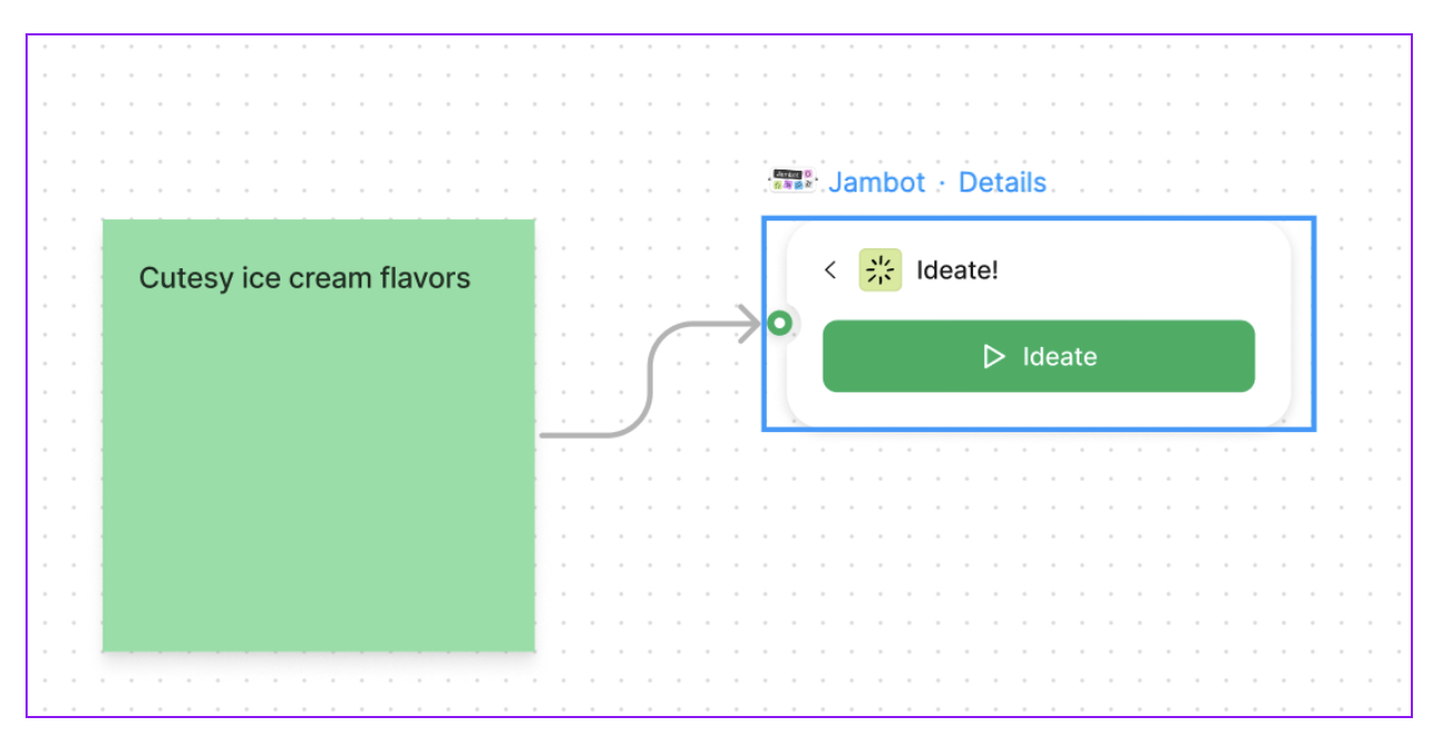 Screenshot of how to ideate with Jambot