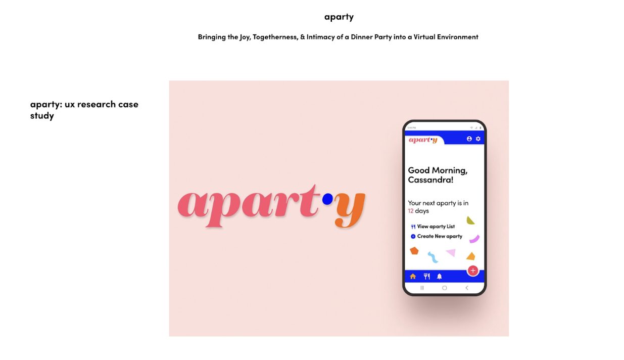 Screenshot of “aparty” app