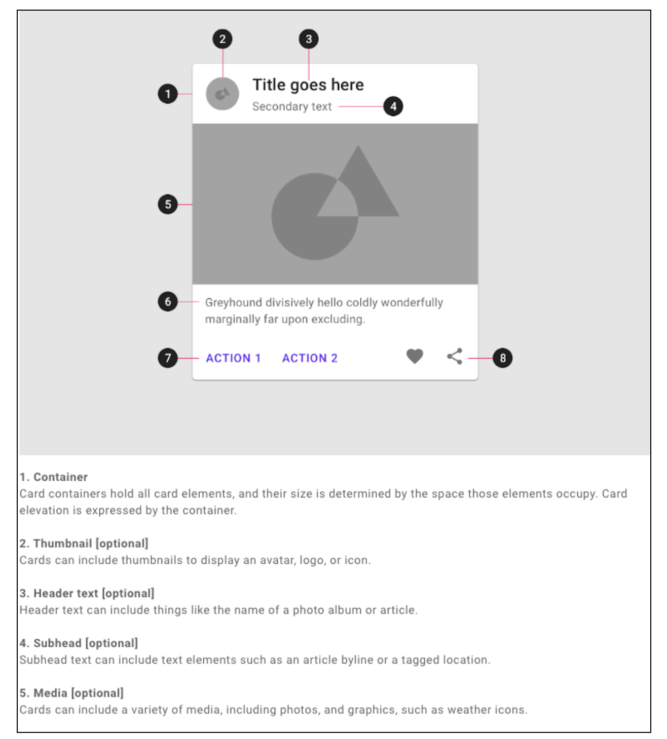 Screenshot of google material style guide