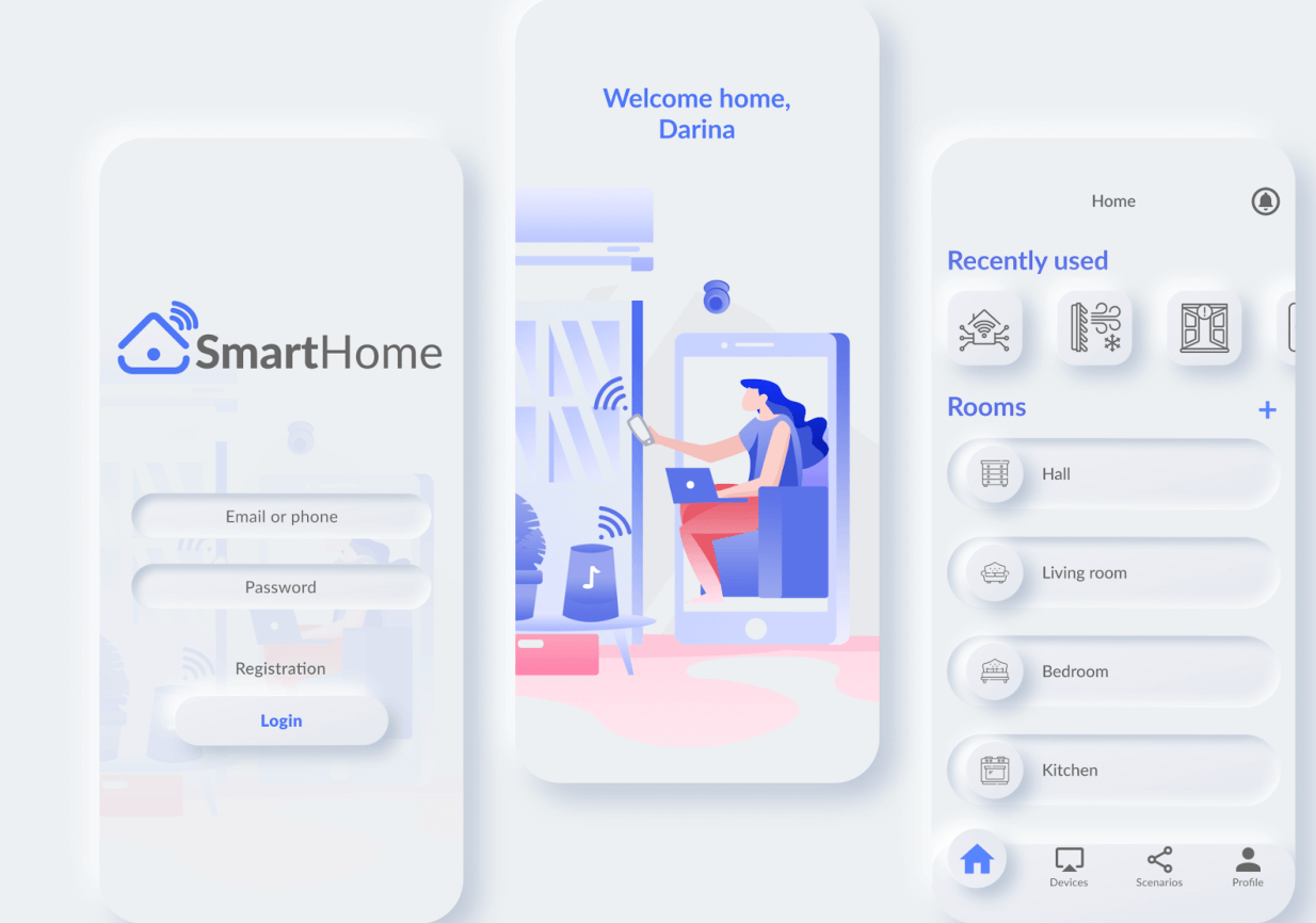 screenshot of SmartHome app concept by Igor Lutsenko