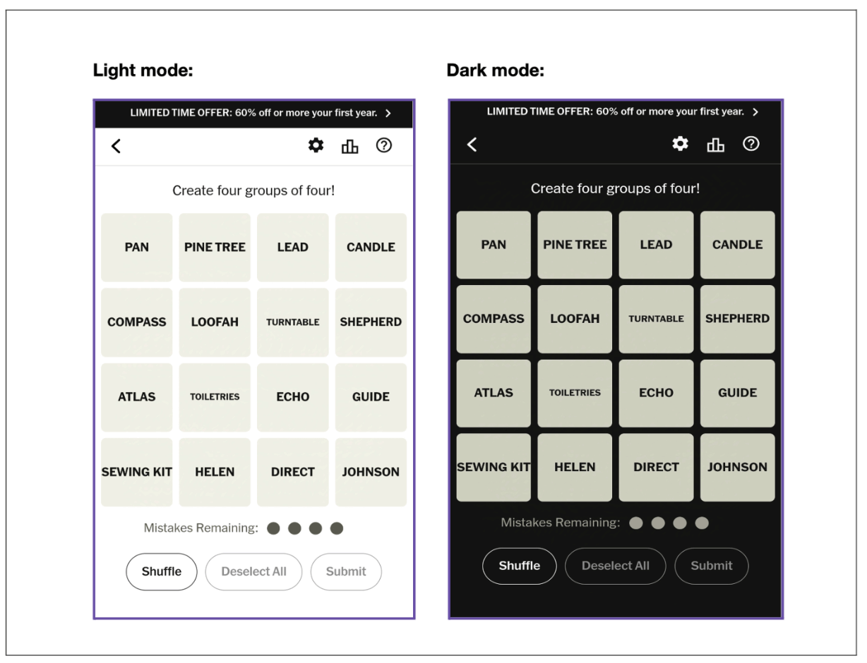 Illustration to demonstrate white mode and dark mode.